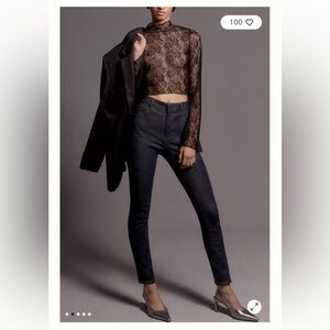 NWT Pilcro and the Letterpress Anthropologie Polished Mid- Rise Skinny Jeans 24